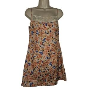 Cider‎ Dress Womens M Satin Mini Slip Dress Lace Whimsical Romantic Fairycore